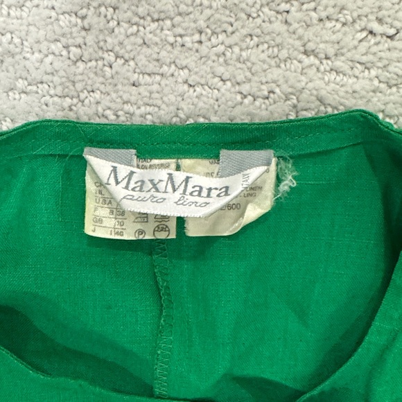 Max Mara Green Button-Front Dress with Waist Sash 8 - Picture 2 of 3